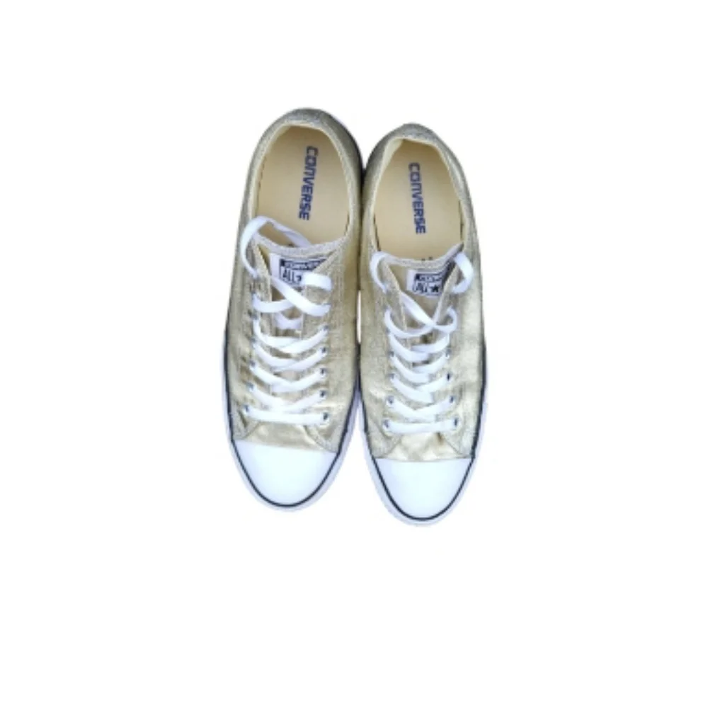 Converse All Star Chuck Taylor Metallic Gold White Sneaker Shoe Men 11 Women 13 - Picture 8 of 12
